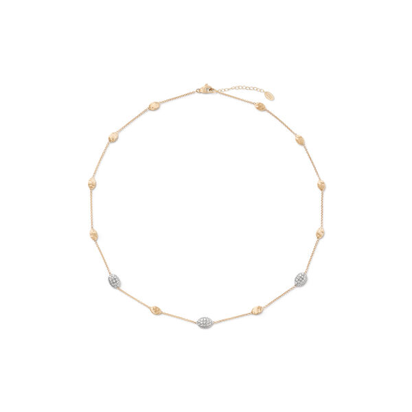 Siviglia Yellow Gold and Diamond Pav&eacute; Necklace